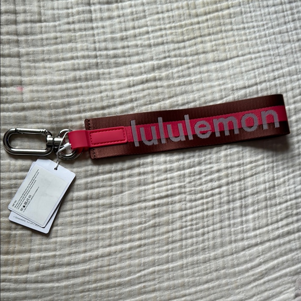 Lululemon Pink and Brown Keychain